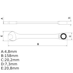 Chave combinada com catraca 10 mm a�o cromo van�dio  