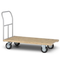 Carro plataforma com 1 aba tampo em madeira 300 kg - TM-98 Carro plataforma com 1 aba tampo em madeira 300 kg - TM-98