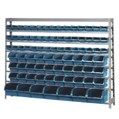 Estante met�lica com 82 gavetas azul medidas diversas EM82A