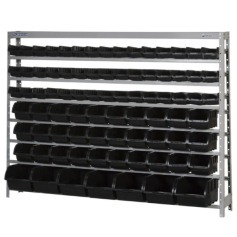 Estante metálica com 82 gavetas medidas diversas preta - EF82P Estante metálica com 82 gavetas medidas diversas preta - EF82P