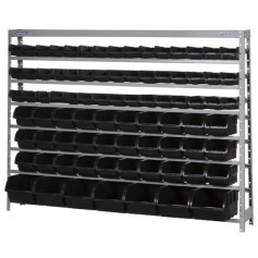 Estante metálica com 82 gavetas preta medidas diversas - EM82P Estante metálica com 82 gavetas preta medidas diversas - EM82P