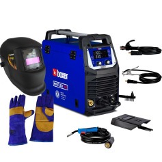 Kit Inversora de solda Multiprocesso 160A MIGFLEX 160BV + Máscara auto escurecimento + Luva de raspa Kit Inversora de solda Multiprocesso 160A MIGFLEX 160BV + Máscara auto escurecimento + Luva de raspa