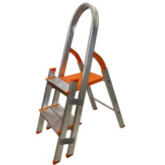 Escada de alumnio com 2 degraus duplos residencial - EMD002