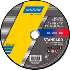 Disco de corte para metal e inox 7 x 1,6 x 7/8 Disco de corte para metal e inox 7 x 1,6 x 7/8