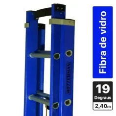 Escada de fibra de vidro extensível 3,5 x 5,9 m 19 degraus - Premium