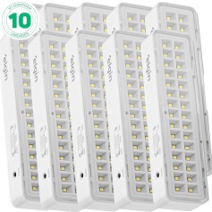 Kit 10 Luminárias de emergência 30 Leds branca Kit 10 Luminárias de emergência 30 Leds branca