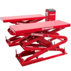 Elevador automotivo hidráulico pantográfico 3,5 T de embutir trifásico vermelho - SL-3500