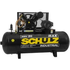 Compressor de ar 20 pés 250L 5 hp 175 libras Trifásico - Max MSV 20/250