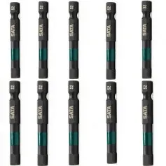 Jogo de bits de impacto hexagonal 5 x 50mm encaixe de 1/4