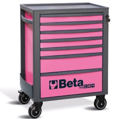 Carrinho para ferramentas com 7 gavetas Full Rosa - RSC24/7 Carrinho para ferramentas com 7 gavetas Full Rosa - RSC24/7