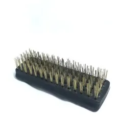 Escova de aço latonado manual com 6 fileiras sem cabo - 0.2025