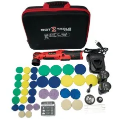 Politriz Roto Orbital nano hibrida bateria 12V 2,0 Ah com 2 baterias e kit de acessórios - SGT-8102