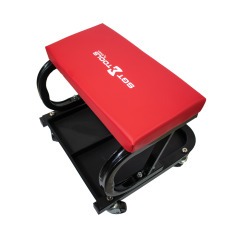 Banqueta para mecânico fixa com bandeja e 4 rodízios Banqueta para mecânico fixa com bandeja e 4 rodízios