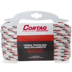 Corda multifilamento trançada 8 mm x 16 m com suporte plástico - 61634