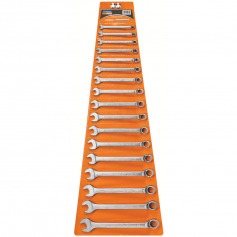 Jogo de chave combinada 6 a 22 mm a�o cromo van�dio com 17 pe�as