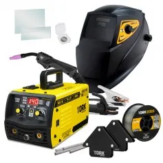 Combo Inversora de solda Mig sem gás Multiprocesso 140A KAB 140 Trisolda + Máscara e Acessórios 