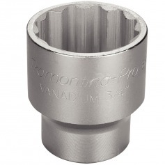 Soquete estriado em ao cromo vandio 46 mm encaixe 3/4