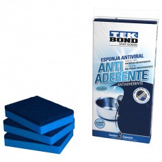 Esponja multiuso antiaderente dupla face azul 3 peças Esponja multiuso antiaderente dupla face azul 3 peças