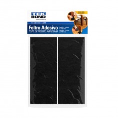 Feltro protetor adesivo retangular 127 x 51mm preto com 2 unidades Feltro protetor adesivo retangular 127 x 51mm preto com 2 unidades