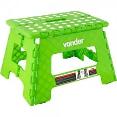 Banqueta plástica dobrável verde 220 mm