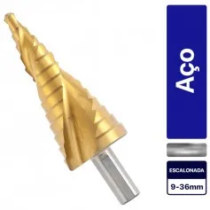 Broca escalonada aço rápido 9 a 36 mm - 723589