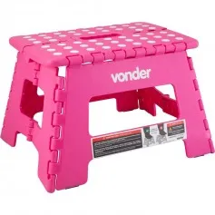 Banqueta plástica dobrável rosa 220 mm