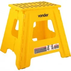 Banqueta plástica dobrável amarela 360 mm