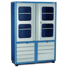 Armrio para ferramentas com 3 prateleiras e portas de vidro - AM-70 