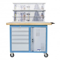 Bancada mvel com painel retrtil 5 gavetas e 1 prateleira - 2002