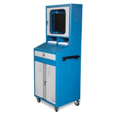 Rack móvel fechado com gaveta porta-teclado e 2 portas - CR-89 Rack móvel fechado com gaveta porta-teclado e 2 portas - CR-89