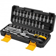 Jogo de soquete sextavado e ponteira 4 mm a 14 mm encaixe 1/4