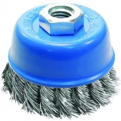 Escova de aço torcida tipo copo 65 x 14 mm