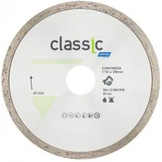 Disco diamantado continuo 110 x 20 mm para porcelanato - Classic