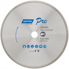 Disco diamantado liso 230 x 22,23 mm para porcelanato