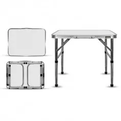 Mesa de alumínio dobrável com tampão de mdf 60 x 45 x 26/56 cm - 07728
