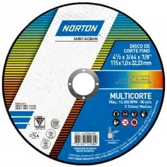 Disco de corte para multi materiais 4.1/2 x 3.64 x 7/8