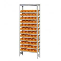 Estante metálica com 60 gavetas n° 3 laranja - EF60/3L
