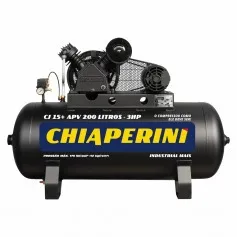 Compressor de ar 15 pés 200 litros 3 hp 175 lbs monofásico - CJ 15+ APV 200L