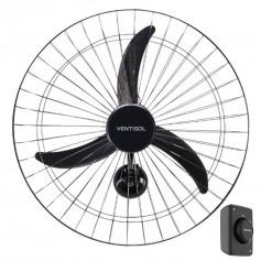 Ventilador de parede 60 cm oscilante preto - New Ventilador de parede 60 cm oscilante preto - New