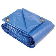 Lona reforçada de polietileno azul 12 m x 4 m