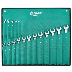 Jogo de chave combinada angulada 45� 6 a 22mm a�o cromo van�dio 17 pe�as - ST08018G