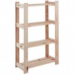 Estante Modulare em madeira pinus com 4 prateleiras 62,2 x 30,2 x 107,2 cm  Estante Modulare em madeira pinus com 4 prateleiras 62,2 x 30,2 x 107,2 cm