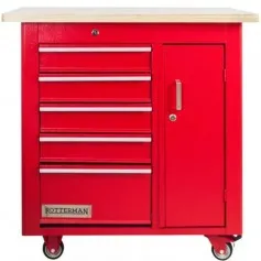 Bancada móvel com 5 gavetas e porta lateral - RLL-277