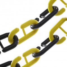 Corrente plstica de 9 mm pacote com 2 metros amarela e preta