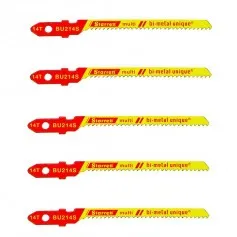 Lâmina para serra tico tico bimetal e cortes curvos 50mm 14 dentes 5 peças BU214S