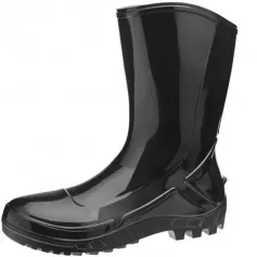 Bota de PVC impermeável cano médio sem forro preto - Vulcaflex