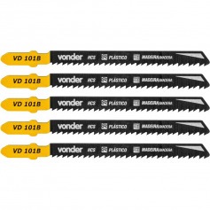 Jogo de lâminas para serra tico tico 100 mm 10 dentes 5 peças - VD 101B Jogo de lâminas para serra tico tico 100 mm 10 dentes 5 peças - VD 101B