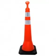 Cone balizador refletivo tipo T 1,14 m 5 kg laranja - T-TOP
