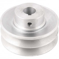 Polia de alum�nio 2 canais perfil A 90 mm com furo de 3/4