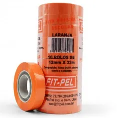 Fita adesiva 12 mm x 33 m com 10 peças laranja - 10100513